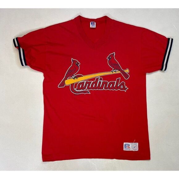 VINTAGE Russell St Louis Cardinals 1998 Graphic T-shirt Men Medium Red 90s - Picture 1 of 8